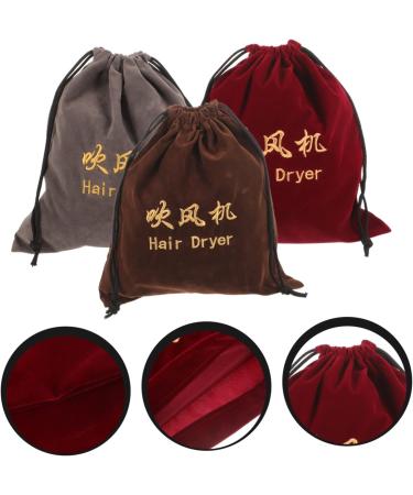 FOYTOKI 3 Pcs Hair Dryer Storage Bag Travel Hair Drawstring Bag Hair Accessory Bags Hair Dryer Pouch Fabric - Buy Online on GoSupps.com