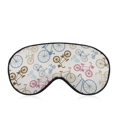 Vector Bicycle Pattern Sleep Mask Eye Cover for Sleeping Blindfold with Adjustable Strap Blocks Light Night Travel Nap for Men Women