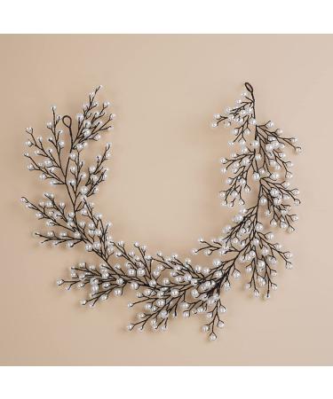 JWICOS Pearl Bridal Hair Accessories Set for Wedding Party - Headband, Earrings & Hair Vine - Buy Online on GoSupps.com