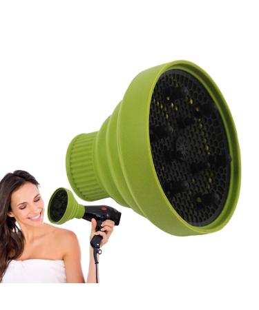 Nxbuynef Hair Dryer Hood | Heat Resistant Silicone Hair Dryer Vent Hood Foldable - Soft Blow Dryer Accessory Multifunctional Hair Styling Supplies for Girls green