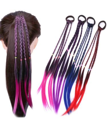 Nuluxi colored hair strands hair parts synthetic hair wig color straight synthetic hair parts hair parts hair accessories suitable for girls wig hair extensions fake hair parts dirty braid