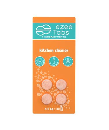 EzeeTabs Kitchen Cleaner - Cleaning Tablets for Microplastic-free Biodegradable and Vegan Cleaning Products - 4 x Cleaner with Degreasing Power