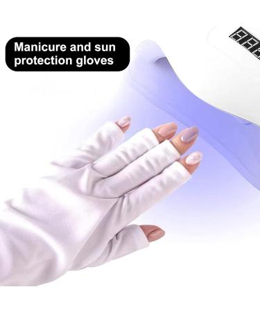 Buy UV Fingerless Gloves for Gel Nails | Anti-UV Sunscreen Protection | Long Sleeve Nail Gloves - Buy Online on GoSupps.com