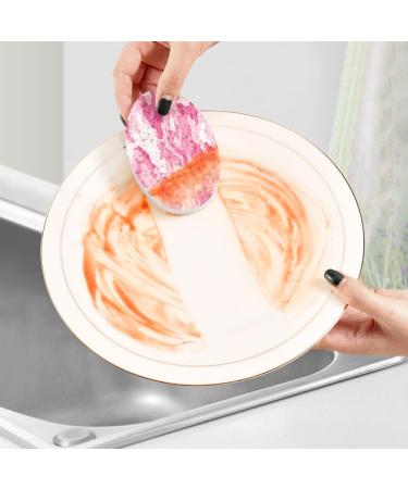 3-Pack Cleaning Kitchen Sponges Oval Pink Camouflage Military Kitchen Cellulose Dishwashing Wood Pulp Cotton - Buy Online on GoSupps.com