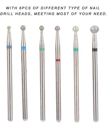 6Pcs Stainless Steel Nail Drill Bit Set for Manicure Accessories - Nail Art File Bits Tools (#3) - Buy Online on GoSupps.com