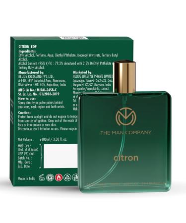 The Man Company Citron Perfume for Men - 100ml | Premium Long-Lasting Fragrance Eau De Parfum | Gift For Him - Buy Online on GoSupps.com
