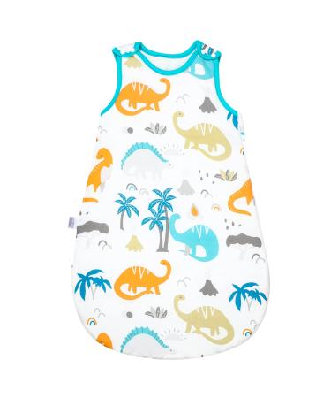 MOEMOE BABY Sleeping Bag 2.5 Tog Baby Sleeping Bag Winter Sleep Bag Cotton Toddler Sleep Sack Sleeveless Wearable Blanket 0-6 month Dinasours S 2.5 Tog Dinasours S ( Length 67 cm) / 0-6 Months