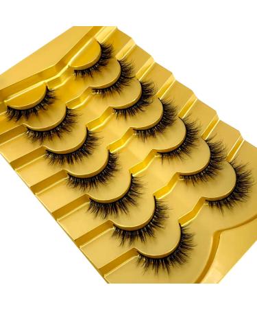 HBZGTLAD Cat Eye 6D Faux Mink Lashes - 7 Pairs Natural Fluffy Eyelashes for a Stunning Look | International Shipping Available - Buy Online on GoSupps.com