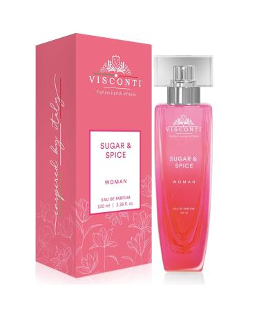 Viscont../i Sugar & Spice Perfume For Women Eau De Parfum Floral Long Lasting Fragrance with Rose Italian Mandarin Orange Blossom Gardenia Premium Luxury Perfume For Casual & Occasional Wear 100 ml