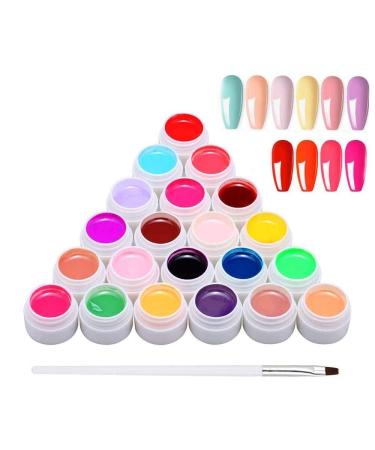 Anself 24 Colors UV Gel with 1 Brush Painting gel UV Gel Set Gel Colors for Nails Nail Art Color Gel Set Gel Nails Colors Nail Gel for Nail Art Nail Design (24 Colors)