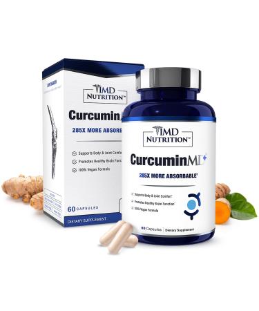 1MD Nutrition CurcuminMD Plus - Turmeric Curcumin with Boswellia Serrata - 285x More Absorbable | Joint Stiffness, Muscle Recovery, and Mood Support | 60 Capsules 60 Count (Pack of 1)