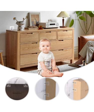 2 Pcs Furniture Wall Anchors No Punching Furniture Safety Buckles Anti Tip Baby Protection Furniture Anchors for Bookshelf Wardrobe Dresser - Buy Online on GoSupps.com