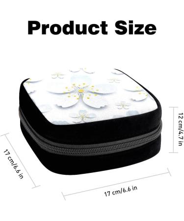 Period Bag Sanitary Napkin Storage Holder | Makeup Pouch White Cartoon Flower Design - GIAPB - Buy Online on GoSupps.com