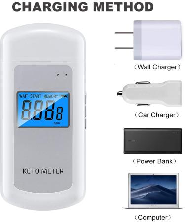 Portable Digital Ketone Meter for Ketosis Testing Kit | 10 Mouthpieces Included - Buy Online on GoSupps.com