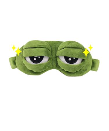 Unisex Sleep Eye Mask Cute Frog 3D Cartoon Soft Eye Mask for Sleeping Travel Office Blindfold Relax (D-Green 248.5cm/9.453.35inch)