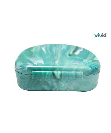 Portable Orthodontic Retainer Case - Green Marble | Denture & Mouthguard Storage - Buy Online on GoSupps.com
