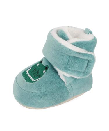 Matt Keely Baby Boys Girls Cartoon Anti Slip Soft Sole Thick Slipper Booties Infant Crib Shoes for Toddler Crawler Winter Boots with Plush Lining 0-6 Months Green - Buy Online on GoSupps.com