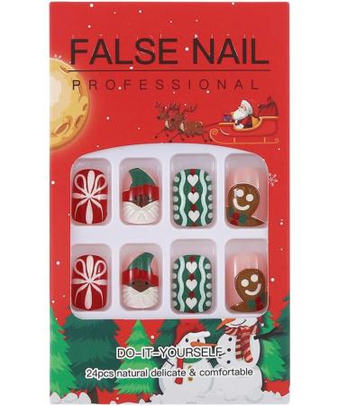 Brishow Christmas False Nails - Snow Press on Nails | Christmas Tree Stick on Nails | Antler Short Red Fake Nails - 24pcs for Women and Girls - Buy Online on GoSupps.com