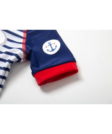 BONVERANO Toddler Boys Swimsuit | UPF 50+ Captain Bathing Suit for 2-3 Years | Short-Sleeve Zipper One Piece Swimwear - Buy Online on GoSupps.com