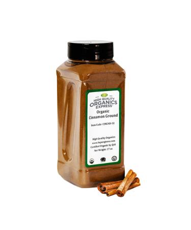 HQOExpress | Organic Ground Cinnamon | 17 oz. Chef Jar 1.06 Pound (Pack of 1)