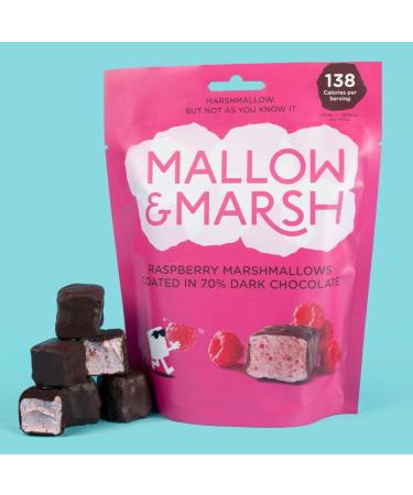 Mallow Marsh Mallow & Marsh Raspberry coated in 70 dark chocolate Marshmallow Sharing Bag Multipack 6 x 100g - Buy Online on GoSupps.com