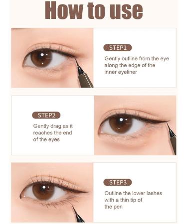 Waterproof Eyeliner | Eye Makeup Liquid Eyeliner | Liquid Eyeliner Pencil Smudge Proof Smooth Waterproof Eyeliner for Long-Lasting Eye Makeup Easily to Create Any Look Cle-ca Black - Buy Online on GoSupps.com