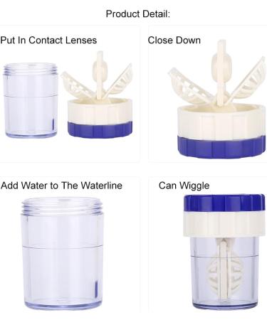 Sclera Contact Lens Case Plastic Contact Lens Cleaning Lenses Case Barrel Shaped Contact Lens Cleaning Container Fashion Manually Cleaner Washer for Everyday Use - Buy Online on GoSupps.com