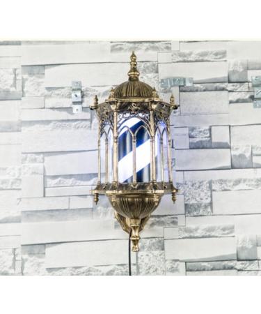 Barber Shop Pole Light Led Black White Stripes Illuminating Rotating Outdoor Waterproof Barber Shop Salon Sign Light Traditional Retro Waterproof Palace Wall Lamp - Buy Online on GoSupps.com