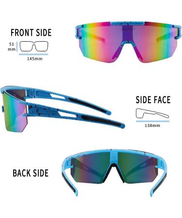 Men's Sport Sunglasses | JIEGO UV400 Protection | Navy Blue | 70mm | Ideal for Baseball, Running, Fishing, Cycling - Buy Online on GoSupps.com