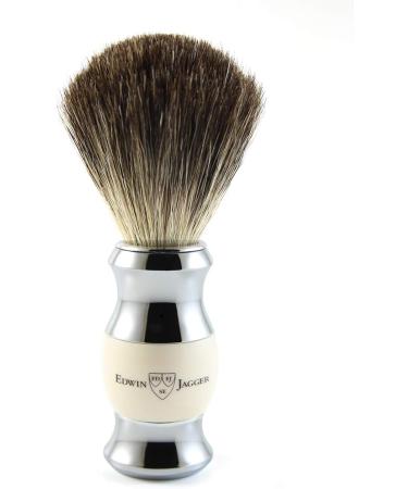 Edwin Jagger 3-Piece Shaving Set - Pure Badger Hair Brush for Fusion Blades - Ivory Imitation | Premium International Shipping - Buy Online on GoSupps.com