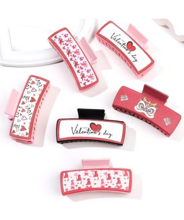 XIAHIOPT Heart Large Hair Claw Clips Hair Jaw Clip Valentine's Day Hair Catch Barrettes Ponytail Holder Hair Props A35 - Buy Online on GoSupps.com