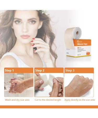 Medical Grade Silicone Scar Tape Roll - Postpartum Belly Band for Scars, Keloids, Burns & Thyroid - 1.6 x 60 | Effective Scars Removal Solution - Buy Online on GoSupps.com