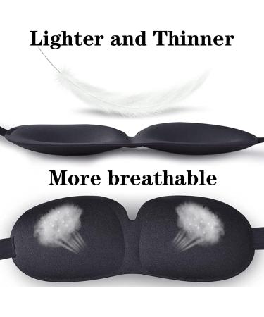 2 Pcs 3D Sleep Eye Mask for Men Women - Ideal for Nap, Travel, Night Shift - Black - Buy Online on GoSupps.com
