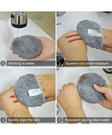 Reusable Makeup Remover Pads | Kinhwa Washable Microfiber Facial Cleansing Pads - 12 Soft Light Gray Pads with Laundry Bag - Buy Online on GoSupps.com