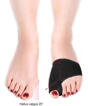 Hautllaif Bunion Corrector for Women and Men - Orthopedic Relief Splint - Big Toe Straightener Hallux Valgus Brace - Day/Night Support - Black - Buy Online on GoSupps.com