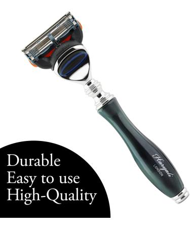 Haryali London 5-Blade Straight Razor for Men | Beard & Mustache Safety Razor with Resin Handle - International Shipping Available - Buy Online on GoSupps.com