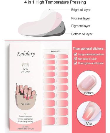 Kalolary Gel Nail Polish Strips Nail Gel Art Sticker Waterproof Full Nail Wraps Decal Sets with Nail File and Stick for Women Girls Nail Art Decor (UV/LED Lamp Required) (Gradient Pink) - Buy Online on GoSupps.com