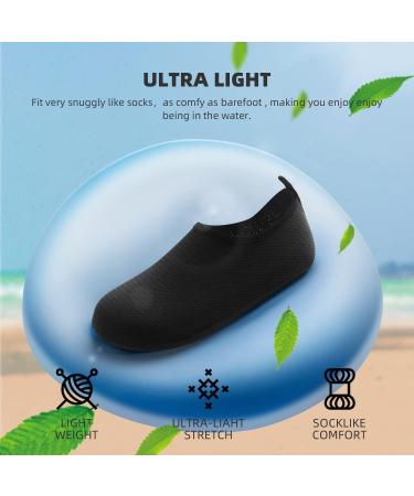 ATHMILE Barefoot Water Shoes | Quick-Dry Aqua Socks for Beach, Pool, Yoga | Unisex Swim Shoes | Black N-jacquard | Size 7-8 Women/6-7 Men - Buy Online on GoSupps.com