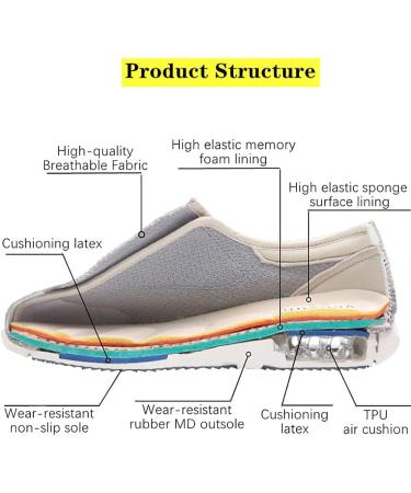MFAJDHS Women's Diabetic Shoes - Extra Wide Lightweight Walking Sneakers for Elderly Swollen Feet - Adjustable Closures - Breathable with Air Cushion - 10 Wide Black - Buy Online on GoSupps.com