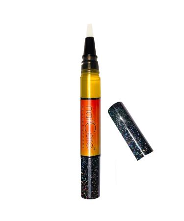 Cuticle Oil Pen for Nails - Nail Strengthener & Growth Oil and Serum for Damaged Nails Hangnails w/Jojoba cuticle oil Bali Mango Fragrance - Holo Glitter Pen