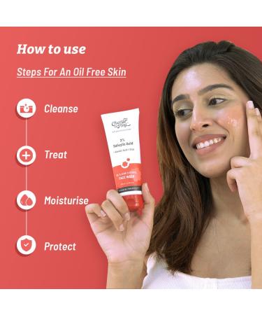 2% Salicylic Acid Face Wash for Oily Skin | Niacinamide Anti-Acne Cleanser | Sulphate Free | Men & Women | 3.5 fl oz - Buy Online on GoSupps.com