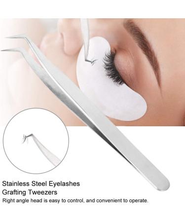 Eyelashes Grafting Tweezers Right Angle Stainless Steel Eyelashes Extension Grafting Picking Tweezers Nippers Silver Durable Anti-allergic Eye Lashes Grafting Makeup Tool - Buy Online on GoSupps.com