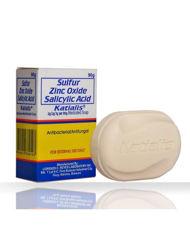 KATIALIS SOAP Sulfur Zinc Oxide Salicylic Acid Anti Fungal Anti Bacterial Soap 90 grams