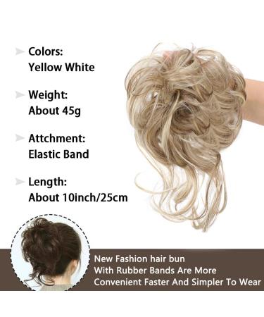 RPAEOY 2-Piece Hair Part & Rubber Band Set - Large Dutt Hair Tie & Curly Hair Extensions for Women & Girls - Light Brown Messy Bun Accessories - Buy Online on GoSupps.com