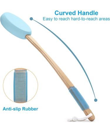 AmazerBath Lotion Applicator for Back Feet 4 Replaceable Pads with 1 Long Handled Back Sunscreen Applicator for Elderly Women Apply Cream Medicine Skin Cream Moisturizer Sunscreen Tanner Blue - Buy Online on GoSupps.com