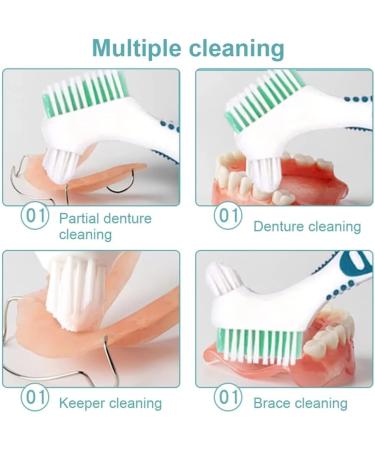 Double Bristle Head Toothbrushes for Dental Care | Prostheses Cleaning | Ergonomic & Multi-Layered Bristles - Shop Internationally - Buy Online on GoSupps.com