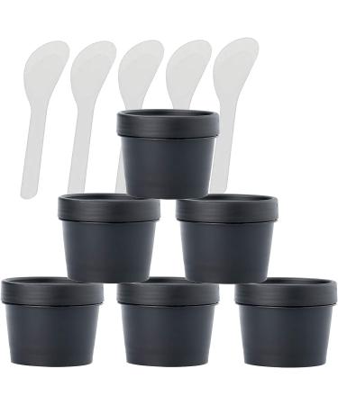 Travel bottlingtravel pots for cream small pots with lids 6 PC Empty 200ml Pink Facial Mask Wide Mouth Plastic Jars 200g Leakproof Cosmetic Pot Container with Lids with 6 PC Spatula (Color : Pink S
