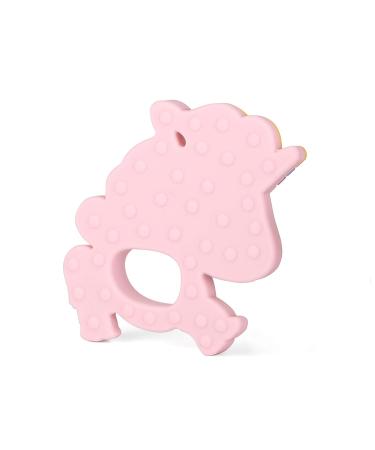 PREMYO Unicorn Teething Ring - BPA Free Silicone Baby Teething Aid - Cooling Relief for Teething Pain - Soft & Safe - Pink - Buy Online on GoSupps.com