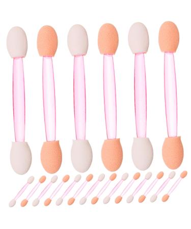 Ipetboom 100pcs Eye Shadow Stick Dual-side Eyeshadow Makeup Eye Patch Sponge Emulsion Pink Woman 7.5x0.5cm Pink