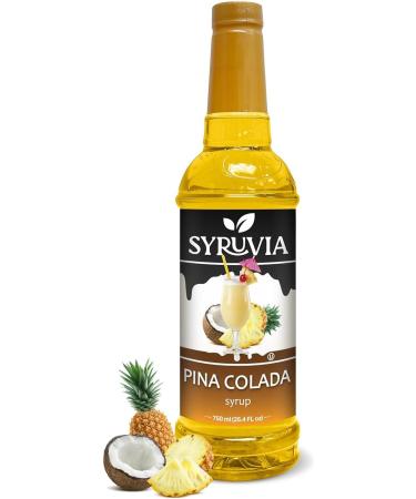 Syruvia Pina Colada Syrup - Premium Flavoring Syrup for Tea Italian Sodas Beverages Desserts Ice Cream Cocktails & Mocktails - Kosher Gluten Free - 25.4 fl oz. - Buy Online on GoSupps.com
